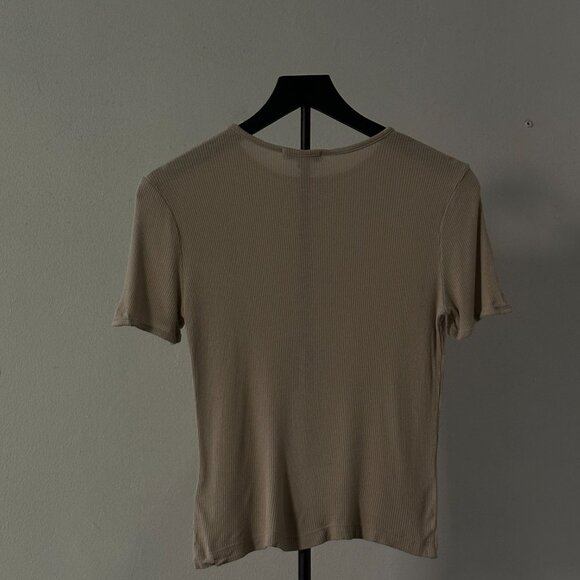 AGOLDE Ribbed Neutral Tee • Size M • Minimalist Basic - Picture 2 of 4